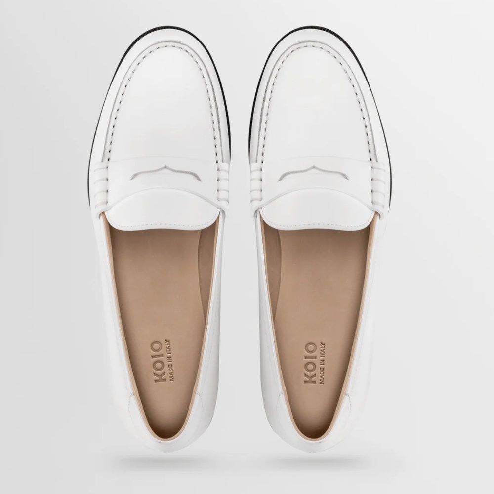 KOIO Women's Leather Brera Loafer, White